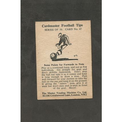 Master Vending Machine Football Tips 1958 # 47 Noel Cantwell West Ham United