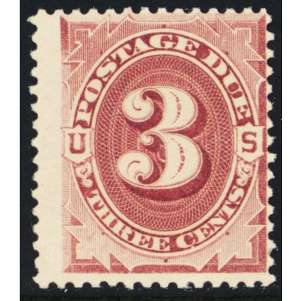 J17, Mint NH 3¢ Postage Due - With PSAG Certificate $2500 - Stuart Katz