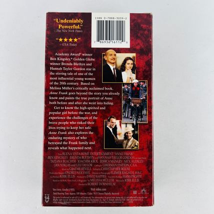 Anne Frank - There's More To Her Story Than You Ever Imagined VHS Video Tape