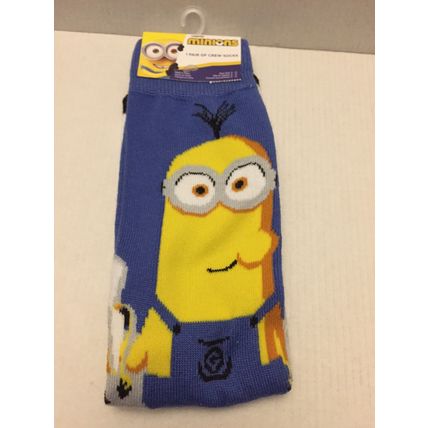 NEW 3 Pairs Minions Crew Socks Shoe Size 6-12