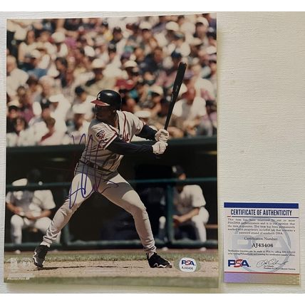Kenny Lofton Signed Autographed Glossy 8x10 Photo Atlanta Braves : PSA/DNA COA