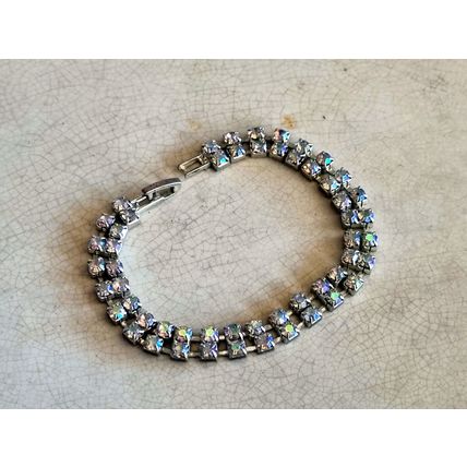 Vintage Rhinestone Bracelet, Slim Elegant Sparkly Jewellery