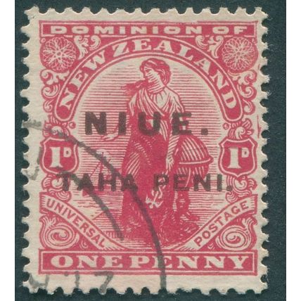 Niue 1917 1d carmine SG21 used