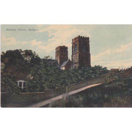 EC539 WALLESEY CHURCH . PRINTED POSTCARD