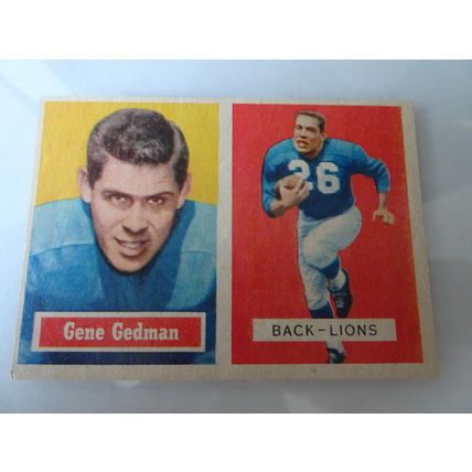1957 Topps Football Card # 044 Gene Gedman Very Good (3) Detroit Lions