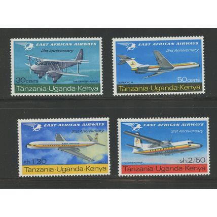 Kenya, Uganda, Tanzania 172-175, 1967 East African Airways, VF, MNH (KUT129)
