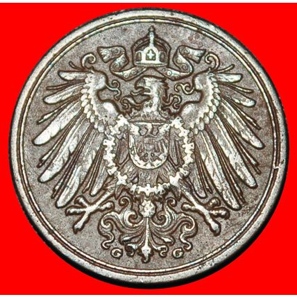Ⰶ EAGLE (1890-1916): GERMANY ★ 1 PFENNIG 1914G BADEN!★LOW START★NO RESERVE