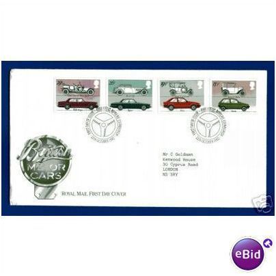 GB 1982 British Motor Cars First Day Cover FDC Edinburgh SG 1198-1201