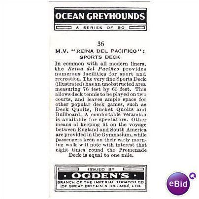 Ogdens Ocean Greyhounds No.36 Sports Deck