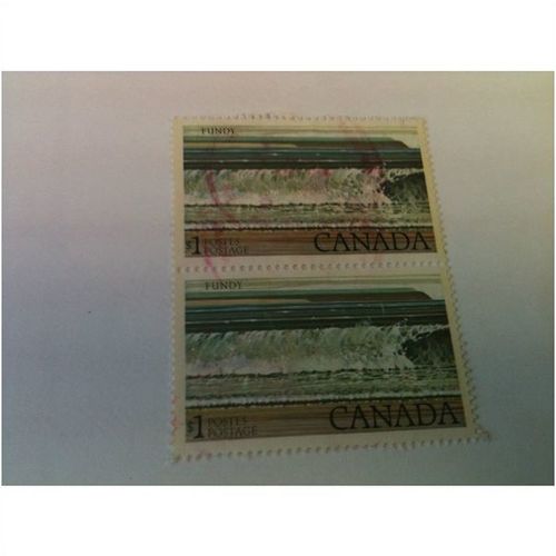 CANADA 1977 FUNDY NATIONAL PARK $1 joint pair EBID 1 USED