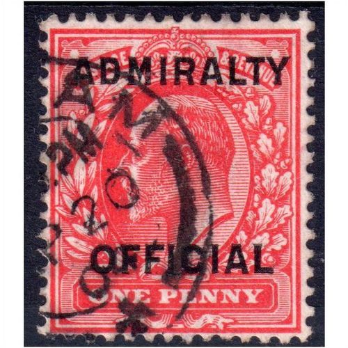 sg0108 1d scarlet ADMIRALTY OFFICIAL CDS fine used