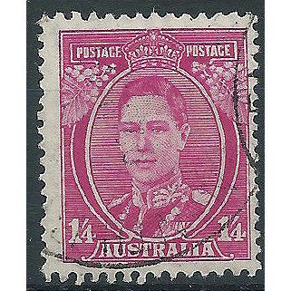 Australia 1938 SG175 1/- 4d Pale Magenta Fine Used . ..