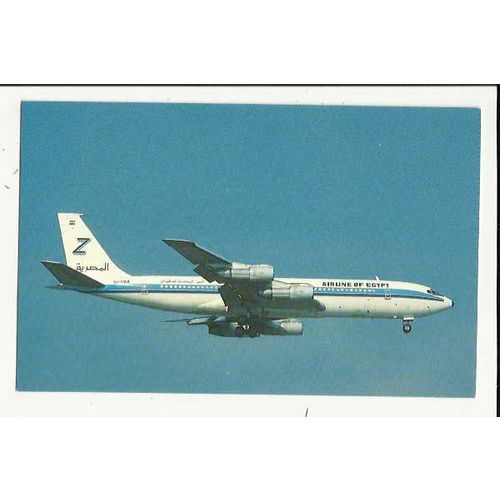 Aviation ZAS AIRLINE OF EGYPT BOEING 707-328C Postcard by Mary Jayne (MJ976)