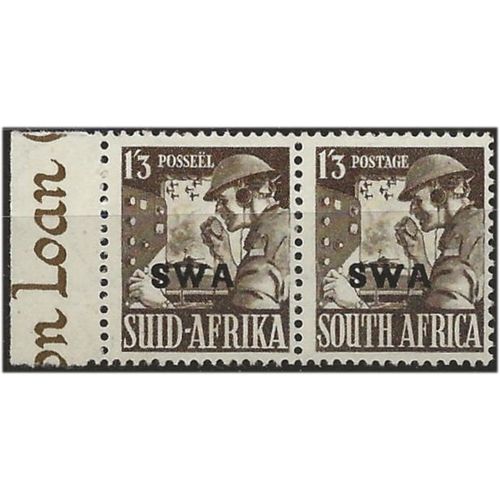 South West Africa 1946 SG120 1/3d Blackish Brown Unmounted Mint PAIR .. .