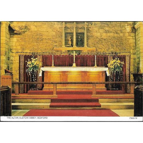 Elstow, Bedfordshire - Altar Elstow Abbey - Judges postcard c.1970s