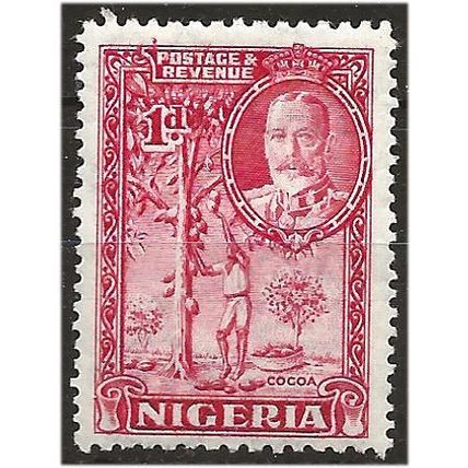 Nigeria 1936 SG35 1d Carmine Mounted Mint . .. .