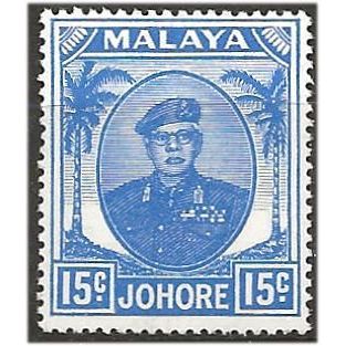Johore 1949 SG140 15c Ultramarine Mounted Mint . .. .