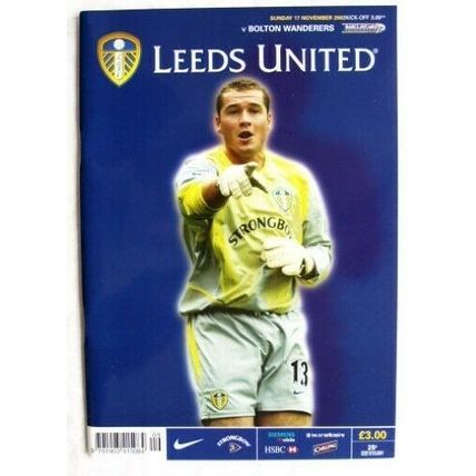 2002 programme Leeds United v. Bolton Wanderers - with Seth Johnson poster