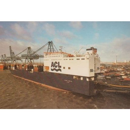 Atlantic Conveyor Cunard Liverpool Maiden Voyage ACL Ship Rare Postcard