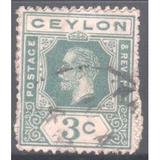 Ceylon stamps 1912 - SG339 - 3c KGV - used 5