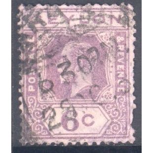 Ceylon stamps 1921 - 6c violet - KGV - used 2