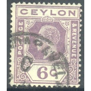 Ceylon stamps 1921 - 6c violet - KGV - used 3