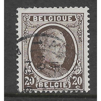 BELGIUM 1922 ALBERT I 20c BROWN SG 355 FINE USED#