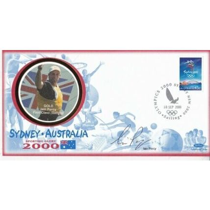 2000 Olympic Games Medal Winners Collection Iain Percy Cover Signed VGC