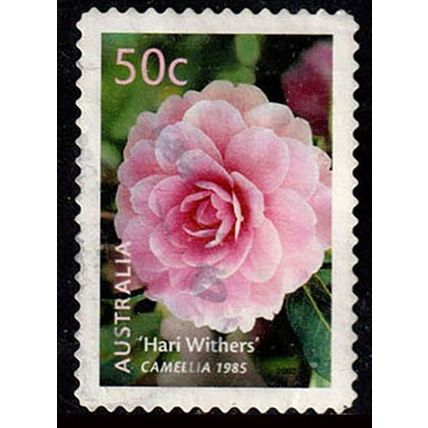 Australia 2003 Flower 50c Used P&S Stamp Camellia
