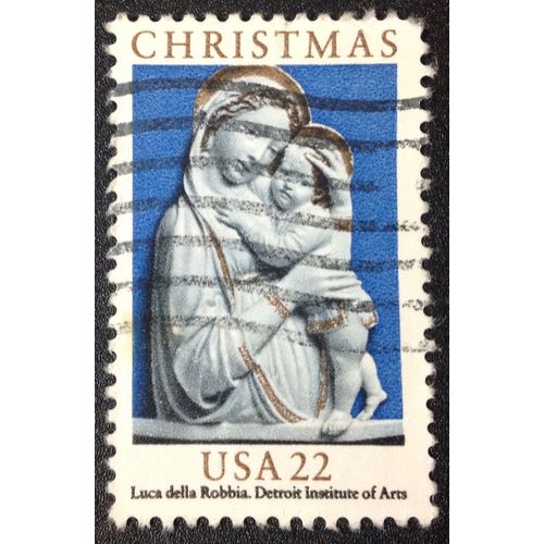 US Stamp #2165 used: 1985 22c Christmas, Madonna & Child [1]