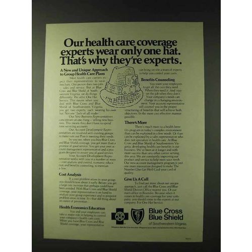 1979 Blue Cross Blue Shield Insurance Ad - Only One Hat