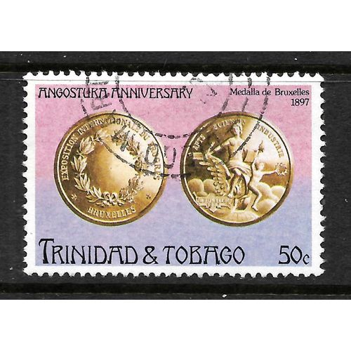TRINIDAD AND TOBAGO 1976 50c MEDAL BRUSSELS 1897 SG 471 FINE USED