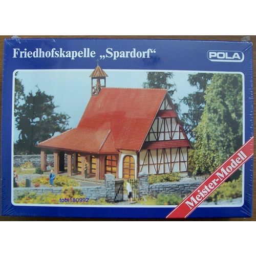 Pola H0 631 Cemetery Chapel Spardorf Graves, Gravestones, Bell Tower - Kit - NEW