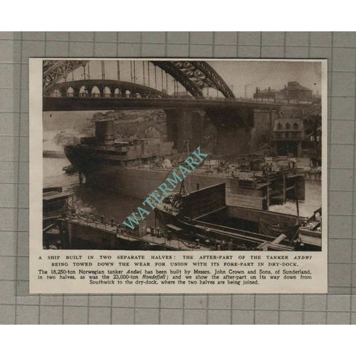 C3246) Norwegian Tanker Ship ANDWI John Crown Southwick Sunderland - 1954 Clip