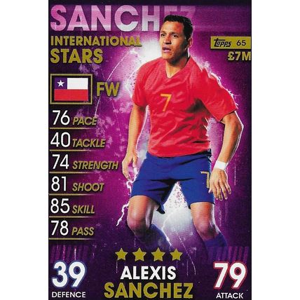 Match Attax - 101 (2019): International Stars - Chile, Sánchez (Alexis)