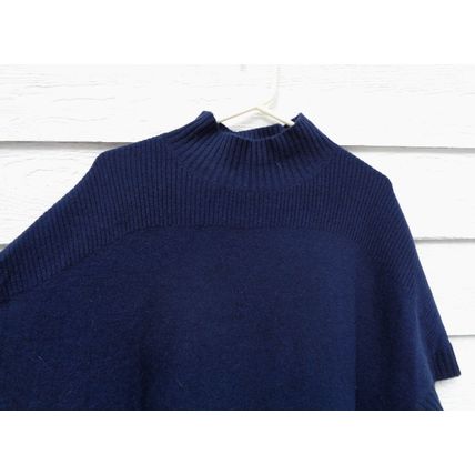 Womens Isaac Mizrahi Live Navy Blue Cashmere Sweater Poncho Medium Large