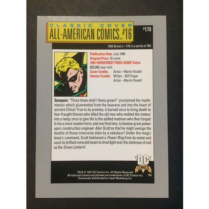 DC Cosmic Cards trading card #170-Classic Covers, exc. condition!