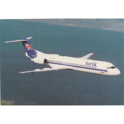 Air UK Fokker 100 Civil Aviation Postcard (A18790)