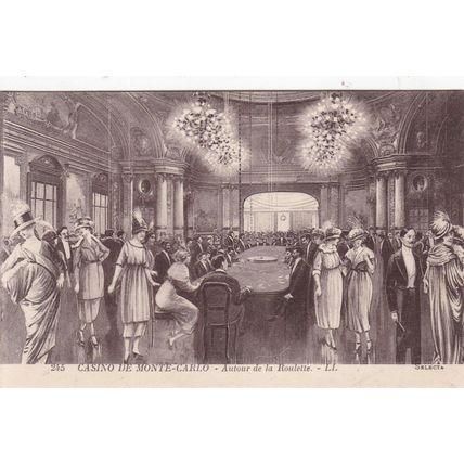 Casino de Monte Carlo Autour de Roulette Postcard unused VGC