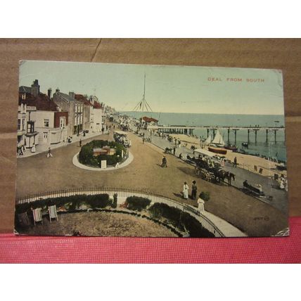 DEAL from the south, KENT used antique postcard by Valentine 1925 postmark =