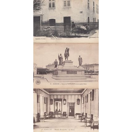 Ajaccio Monument Napoleon Bonaparte Hotel 3x Old Postcard