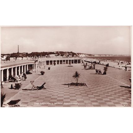 The Pavillion Sandbanks Dorset Real Photo Old Postcard