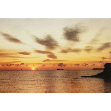 Sunset From Livermead Cliff Hotel Torquay Postcard