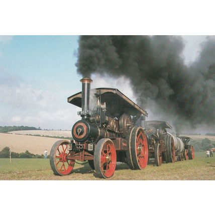 Tractor at Stourpaine Bushes Three Burrell Locomotives Dorset 1970s Postcard