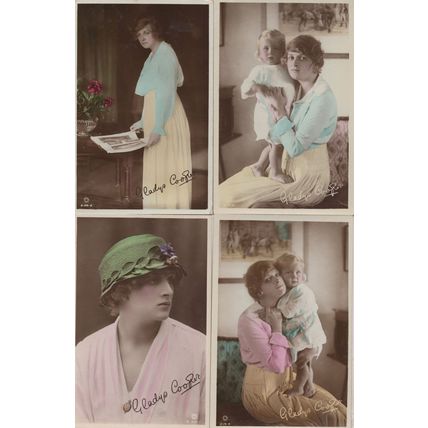 Gladys Cooper 4x Antique Actress Hand Painted Rotary Postcard s