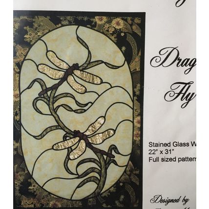 Pattern Fabric Stained Glass DRAGON FLY