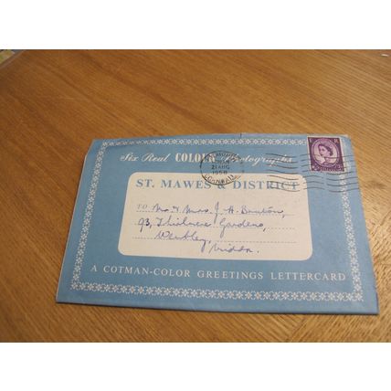 1950s Cotman Letter / Postcard - St Mawes & District - Cornwall