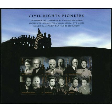 Civil Rights Pioneers Sheet of Six 42 Cent Postage Stamps Scott 4384