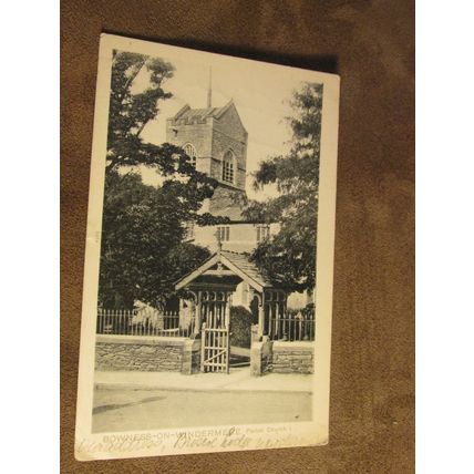 1907 fr Peacock Postcard - Bowness on Windermere Parish Church - Cumbria