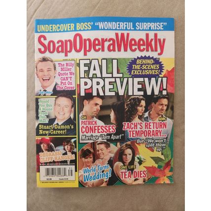 Soap Opera Weekly August 31, 2010 - Behind the Scenes Exclusives! Fall Preview!